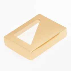 6 Choc Gold Folding Lid with Triangular Window